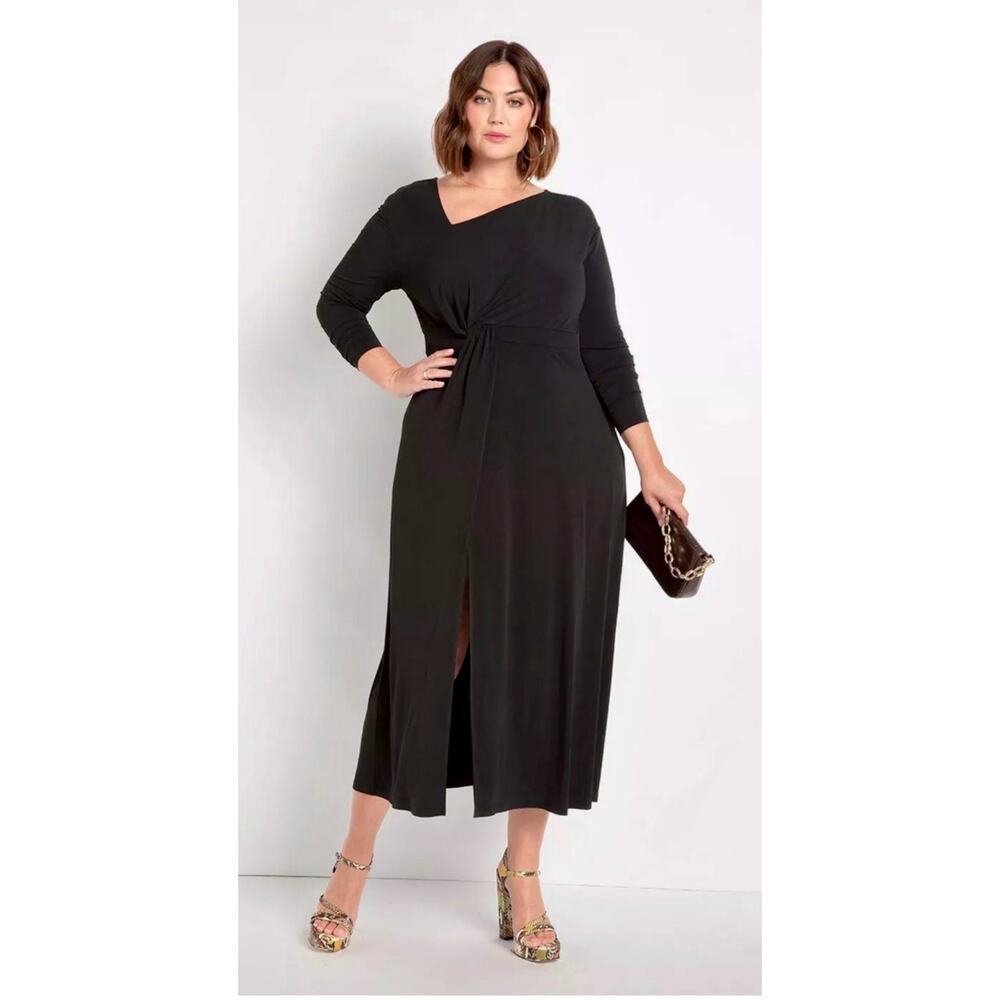 Eloquii Black Midi Dress